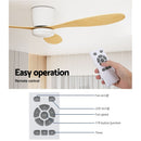 Devanti 52'' Ceiling Fan DC Motor w/Light w/Remote - Light Wood-7