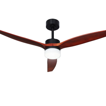 Devanti 52'' Ceiling Fan DC Motor 3 Blades w/Light - Dark Wood - 0