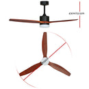 Devanti 52'' Ceiling Fan DC Motor 3 Blades w/Light - Dark Wood-3