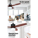 Devanti 52'' Ceiling Fan DC Motor 3 Blades w/Light - Dark Wood-6