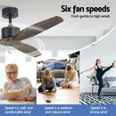 Devanti 52'' Ceiling Fan AC Motor 3 Blades w/Remote - Dark Wood-3
