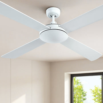 Devanti 52'' Ceiling Fan AC Motor 4 Blades w/Remote - White