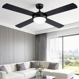 Devanti 52'' Ceiling Fan AC Motor w/Light w/Remote - Black