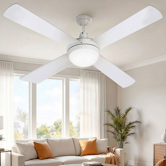 Devanti 52'' Ceiling Fan AC Motor w/Light w/Remote - White