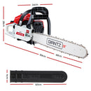 Giantz Chainsaw Petrol 58CC 20" Bar Commercial E-Start Pruning Chain Saw White-2