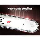 Giantz Chainsaw Petrol 62CC 20" Bar Commercial E-Start Pruning Chain Saw Spark Plug-4