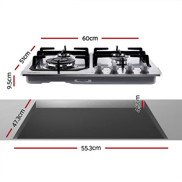 Devanti Gas Cooktop 60cm 4 Burner Silvir - 0