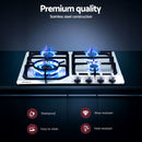 Devanti Gas Cooktop 60cm 4 Burner Silvir-7