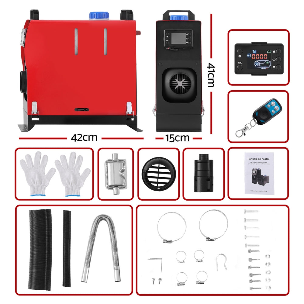 Giantz Diesel Air Heater All-in-one 12V 5KW LCD Remote Control for Car RV Indoors - 0