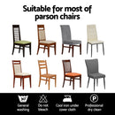 Artiss Dining Chair Covers 6x Slipcovers Spandex Stretch Banquet Party Dark Grey-5
