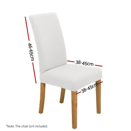 Artiss Dining Chair Covers 6x Slipcovers Spandex Stretch Banquet Wedding White - 0