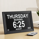 Artiss 10" Digital Day Clock Alarm Calendar Dementia Date Week Desk Clocks Black-1