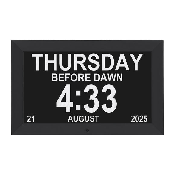 Artiss 10" Digital Day Clock Alarm Calendar Dementia Date Week Desk Clocks Black