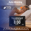 Artiss 10" Digital Day Clock Alarm Calendar Dementia Date Week Desk Clocks Black-7