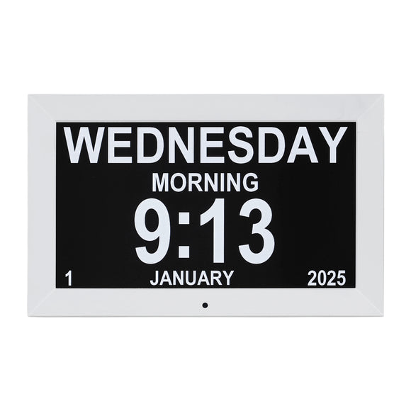 Artiss 10" Digital Day Clock Alarm Calendar Dementia Date Week Desk Clocks White