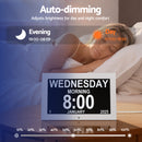 Artiss 10" Digital Day Clock Alarm Calendar Dementia Date Week Desk Clocks White-7