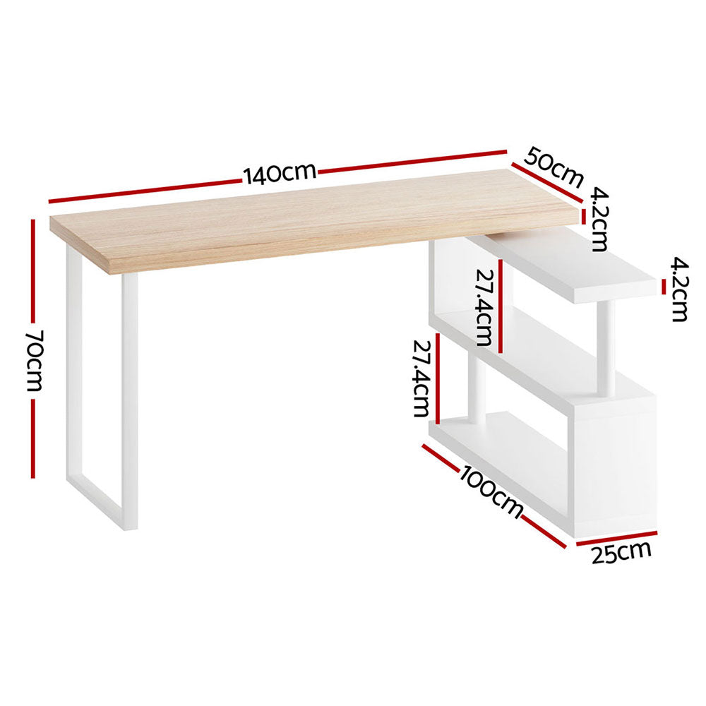 Artiss Computer Desk Bookshelf 140CM - 0