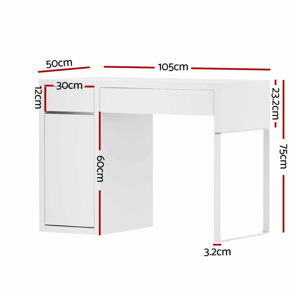 Artiss Computer Desk Drawer Cabinet White - 0