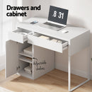 Artiss Computer Desk Drawer Cabinet White-5