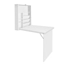 Artiss Computer Desk Bookshelf Wall Mount White-3