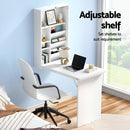 Artiss Computer Desk Bookshelf Wall Mount White-5