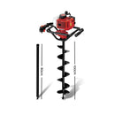 Giantz Post Hole Digger 200mm Petrol Drill Extension Bits Auger-2