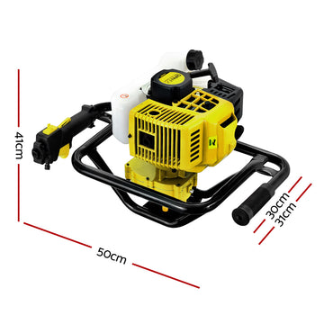 Giantz Post Hole Digger Motor Only Petrol Engine Yellow - 0