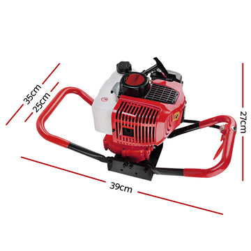Giantz Post Hole Digger Motor Only Petrol Engine Red - 0