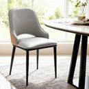 Artiss 1x Dining Chair Hollow PU Leather Kitchen Lounge Cafe Accent Chairs Grey-7