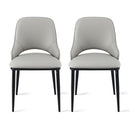 Artiss 2x Dining Chairs Hollow PU Leather Kitchen Lounge Cafe Accent Chair Grey-3