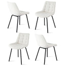 Artiss 4x Dining Chairs Velvet Tufted Kitchen Lounge Cafe Accent Chair Beige-1