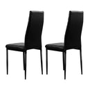 Artiss Dining Chairs Set of 4 Leather Channel Tufted Black-3