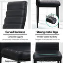 Artiss Dining Chairs Set of 4 Leather Channel Tufted Black-4