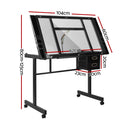 Artiss Drawing Desk Drafting Table Black-2