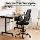 Artiss Drawing Table with Ergonomic Office Chair, Drafting Tables with Tempered Glass Desktop, Removable Drawers, Drafting Stool with Height Adjustable for Artwork Painting Studio-7