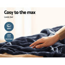 Giselle Bedding Heated Electric Throw Rug Fleece Sunggle Blanket Washable Charcoal-6