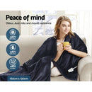 Giselle Bedding Heated Electric Throw Rug Fleece Sunggle Blanket Washable Charcoal-7