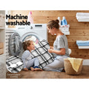 Giselle Bedding Electric Throw Rug Flannel Snuggle Blanket Washable Heated Grey and White Checkered-8