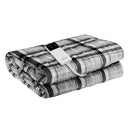 Giselle Bedding Electric Throw Rug Flannel Snuggle Blanket Washable Heated Grey and White Checkered-11