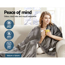 Giselle Bedding Heated Electric Throw Rug Fleece Sunggle Blanket Washable Silver-7