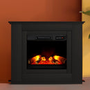 Devanti Electric Fireplace Fire Heater 2000W Black-7