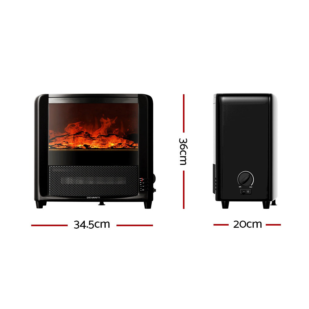 Devanti Electric Fireplace Fire Heaters 2000W - 0
