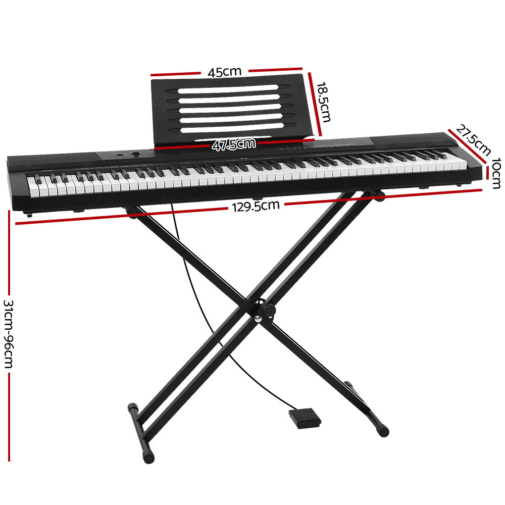 Alpha 88 Keys Electronic Piano Keyboard Digital Electric w/ Stand Sustain Pedal - 0