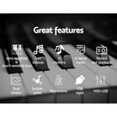 Alpha 88 Keys Electronic Piano Keyboard Digital Electric w/ Stand Sustain Pedal-4