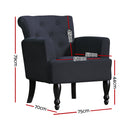 Artiss Armchair Wingback Charcoal Lothair-2