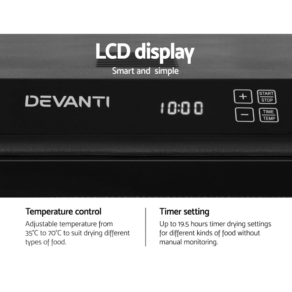 Devanti 6 Trays Food Dehydrator Stainless Steel Tray