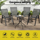 Gardeon 4PC Outdoor Dining Chairs Stackable Lounge Chair Patio Furniture Grey-4