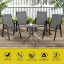 Gardeon 6PC Outdoor Dining Chairs Stackable Lounge Chair Patio Furniture Grey-4