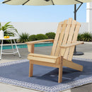 Gardeon Adirondack Outdoor Chairs Wooden Beach Chair Patio Furniture Garden Natural-7