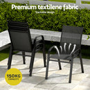 Gardeon 5PC Outdoor Dining Set Table and Chairs Patio Furniture Bistro Set Garden Black-5